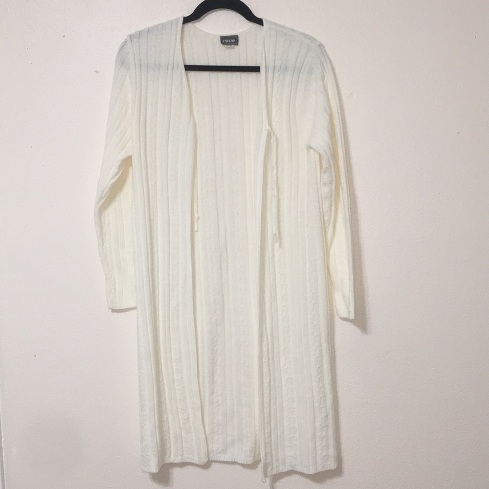 Long cream sweater